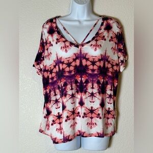ROCK & REPUBLIC Women's Size XXL Tie-Dye V-Neck Top